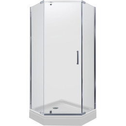 Душевое ограждение Triton Дека 90x90 см (с поддоном) хром/прозрачное фото 