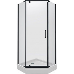 Душевое ограждение Triton Дека 90x90 см (с поддоном) чёрный/прозрачное фото 