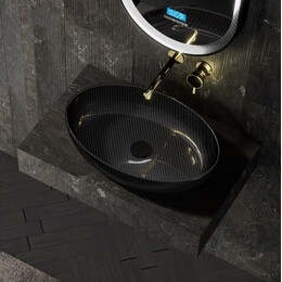 Раковина-чаша Abber Karbon 60 см AK2041, чёрный фото 