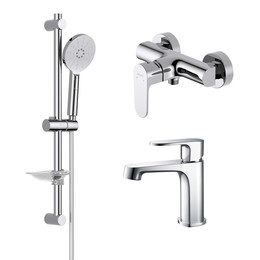 Набор смесителей 3 в 1 для душа Aquatek Оберон AQ1231CR, Цвет производителя: хром фото 