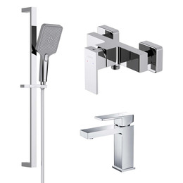 Набор смесителей 3 в 1 для душа Aquatek Либра AQ1631CR, Цвет производителя: хром фото 