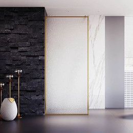 Душевая перегородка Veconi Korato 70 см KR81RG-70-06-C4 (стекло 8 мм) с кронштейном в комплекте, брашированное золото/матовое фото 