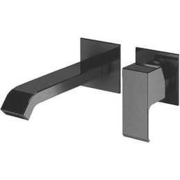 Смеситель для раковины настенный Cezares PORTA-BLI2-NOP, чёрный матовый, Цвет производителя: чёрный матовый фото 