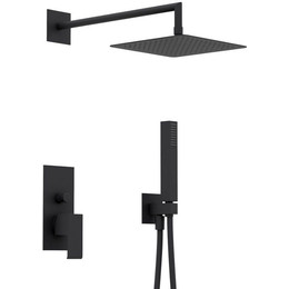 Душевая система для душа Cezares PORTA-DSIPQ-30-NOP (верхний душ 300x300 мм) чёрный матовый, Цвет производителя: чёрный матовый фото 