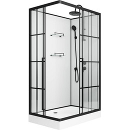 Душевая кабина Niagara Standart 100x80 см R ST100/80/15QR/KL/BKT, чёрный/прозрачное фото 