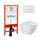 Инсталляция с подвесным унитазом комплект: BelBagno Sfera BB046CHR/SC/BB026/BB042BL с подвесным безободковым унитазом, сиденье микролифт, крепление, кнопка смыва белая - Инсталляция с подвесным унитазом комплект: BelBagno Sfera BB046CHR/SC/BB026/BB042BL с подвесным безободковым унитазом, сиденье микролифт, крепление, кнопка смыва белая фото