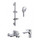 Набор смесителей 3 в 1 для ванны с коротким изливом Grocenberg GB1009CR фото 