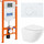 Инсталляция с подвесным безободковым унитазом BelBagno Amanda BB051CHR/BB051SC/BB002-80/BB014-SR-BIANCO (кнопка смыва Sfera, белый) - Инсталляция с подвесным безободковым унитазом BelBagno Amanda BB051CHR/BB051SC/BB002-80/BB014-SR-BIANCO (кнопка смыва Sfera, белый) фото