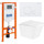 Инсталляция с подвесным безободковым унитазом BelBagno Due BB3103CHR/SC/BB002-80/BB014-SR-BIANCO (кнопка смыва Sfera, белый) - Инсталляция с подвесным безободковым унитазом BelBagno Due BB3103CHR/SC/BB002-80/BB014-SR-BIANCO (кнопка смыва Sfera, белый) фото