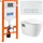 Инсталляция с подвесным безободковым унитазом BelBagno Loto BB070CHR/SC/BB002-80/BB005-PR-CHROME (кнопка смыва Genova, белый) - Инсталляция с подвесным безободковым унитазом BelBagno Loto BB070CHR/SC/BB002-80/BB005-PR-CHROME (кнопка смыва Genova, белый) фото