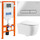 Инсталляция с подвесным безободковым унитазом BelBagno Genova BB1102CH/BB1102SC/BB002-80/BB005-PR-CHROME (кнопка смыва Prospero, хром) - Инсталляция с подвесным безободковым унитазом BelBagno Genova BB1102CH/BB1102SC/BB002-80/BB005-PR-CHROME (кнопка смыва Prospero, хром) фото