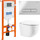 Инсталляция с подвесным безободковым унитазом BelBagno Senso-R BB017CHR/BB865SC/BB002-80/BB005-PR-CHROME (кнопка смыва Prospero, хром) - Инсталляция с подвесным безободковым унитазом BelBagno Senso-R BB017CHR/BB865SC/BB002-80/BB005-PR-CHROME (кнопка смыва Prospero, хром) фото