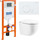 Инсталляция с подвесным безободковым унитазом BelBagno Senso-R BB017CHR/BB865SC/BB002-80/BB014-SR-BIANCO (кнопка смыва Sfera, белый) - Инсталляция с подвесным безободковым унитазом BelBagno Senso-R BB017CHR/BB865SC/BB002-80/BB014-SR-BIANCO (кнопка смыва Sfera, белый) фото