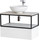 Тумба подвесная со столешницей Cezares CADRO-80-1C-SO-BG-BLUM 80 см, Bianco Ghiaccio/Nero/Marmo Crema Opaco - Тумба подвесная со столешницей Cezares CADRO-80-1C-SO-BG-BLUM 80 см, Bianco Ghiaccio/Nero/Marmo Crema Opaco фото