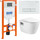 Инсталляция с подвесным безободковым унитазом BelBagno Loto BB070CHR/SC/BB002-80/BB018-GV-BIANCO (кнопка смыва Genova, белый) - Инсталляция с подвесным безободковым унитазом BelBagno Loto BB070CHR/SC/BB002-80/BB018-GV-BIANCO (кнопка смыва Genova, белый) фото