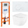 Инсталляция с подвесным безободковым унитазом BelBagno Uno BB3105CHR/SC/BB002-80/BB014-SR-BIANCO (кнопка смыва Sfera, белый) - Инсталляция с подвесным безободковым унитазом BelBagno Uno BB3105CHR/SC/BB002-80/BB014-SR-BIANCO (кнопка смыва Sfera, белый) фото