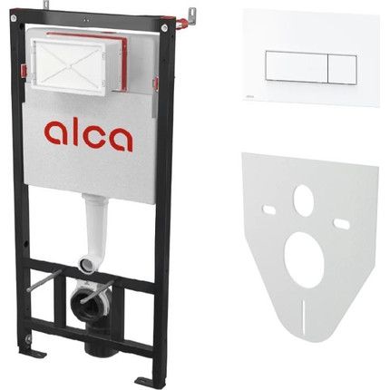 Инсталляция для подвесного унитаза Alcaplast AM101/1120-4:1 RU M570-0001 (кнопка смыва белая) фото 