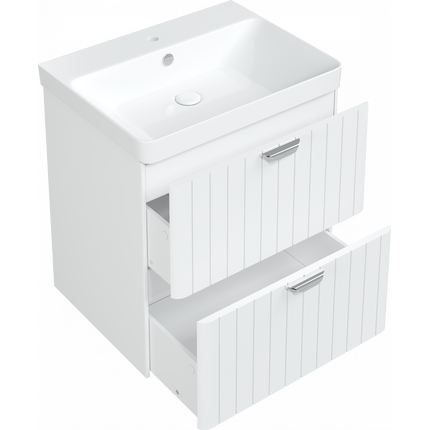 Тумба подвесная с раковиной Stworki Ларвик 60 см 622512, белый фото 13