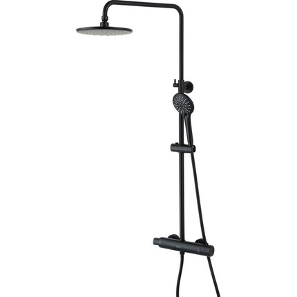 Душевая стойка с термостатом Lemark Bronx LM3770BL, черный фото 