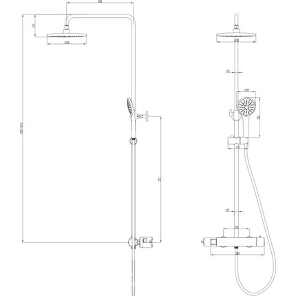 Душевая стойка с термостатом Lemark Bronx LM3770BL, черный фото 6