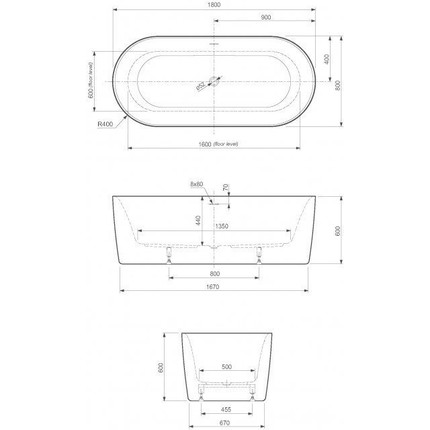 Ванна отдельностоящая Cezares Metauro 180x80 см METAURO-INT-Central-180-80-60, белый глянцевый - 3 Ванна отдельностоящая Cezares Metauro 180x80 см METAURO-INT-Central-180-80-60, белый глянцевый фото 3