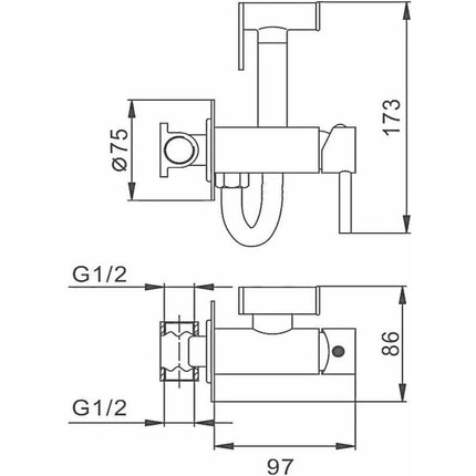 Гигиенический душ CeramaLux KRS/004, никель, Цвет производителя: никель фото 2