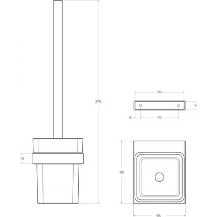 Ёршик для унитаза Cezares Slider SLIDER-TBS-V-IN, цвет сатин - 2 Ёршик для унитаза Cezares Slider SLIDER-TBS-V-IN, цвет сатин фото 2
