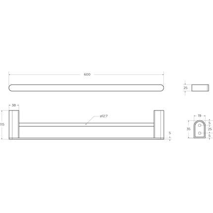 Полотенцедержатель Cezares Stylus STYLUS-THD-60-NOP, цвет чёрный матовый - 2 Полотенцедержатель Cezares Stylus STYLUS-THD-60-NOP, цвет чёрный матовый фото 2