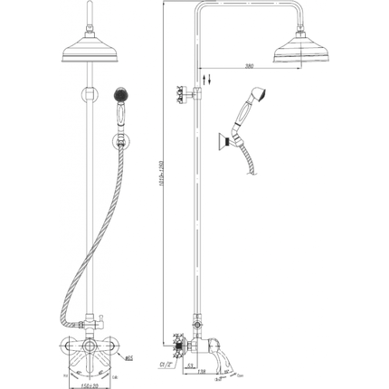 Душевая стойка Cezares LIRA-M-CD-01 - 2 Душевая стойка Cezares LIRA-M-CD-01 фото 2