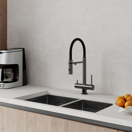 Смеситель для кухни Iddis Ace ACEGMFFi05, графит/чёрный фото 2