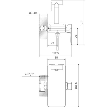 Набор для гигиенического душа Iddis Axes AXESBSHi08 фото 4