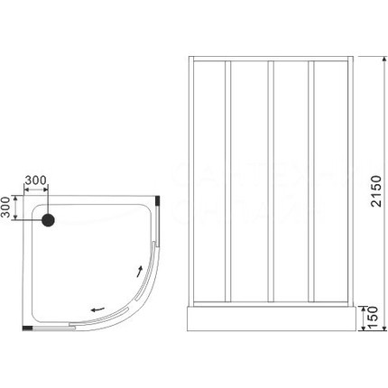Душевая кабина CeruttiSpa 100х100 см Viva101B (безсиликоновая сборка) чёрный/прозрачное фото 7