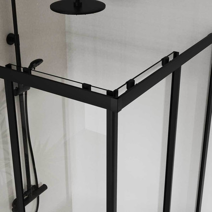 Душевое ограждение Vincea City 100x90 см VSS-5CT9010CLB, чёрный/прозрачное фото 4