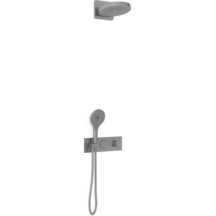 Душевая система для душа с термостатом Vincea VSFW-422TI1GM, вороненая сталь фото 3