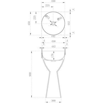 Раковина напольная прозрачная Abber Kristall 45 см AT2703Black-Vesuvian, черный/оливковый фото 5