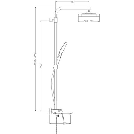 Душевая система Raglo R51.24.06, чёрный фото 2