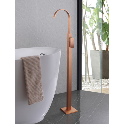 Смеситель для раковины напольный Abber Wasserfall AF8640MRG, розовое золото матовый, Цвет производителя: розовое золото матовое фото 2