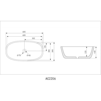 Раковина-чаша Abber Rechteck 60 см AC2206, белый фото 5