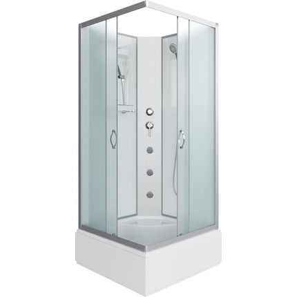 Гидробокс Niagara Classic 90x90 см NG-1108-14BKG, серебро/матовое (безсиликоновая сборка) фото 