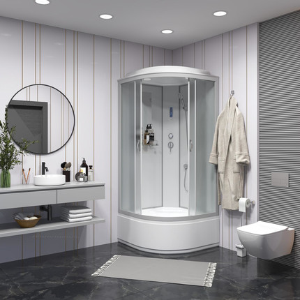 Душевая кабина Niagara Classic 100x100 см NG-2309-14P, серебро/матовое (безсиликоновая сборка) фото 3