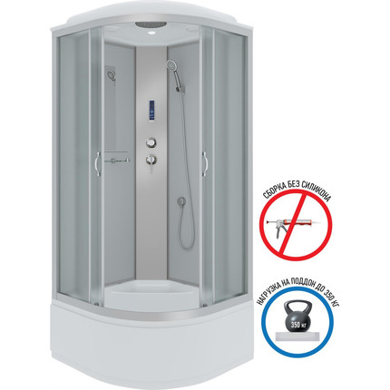 Душевая кабина Niagara Classic 100x100 см NG-2309-14P, серебро/матовое (безсиликоновая сборка) фото 2