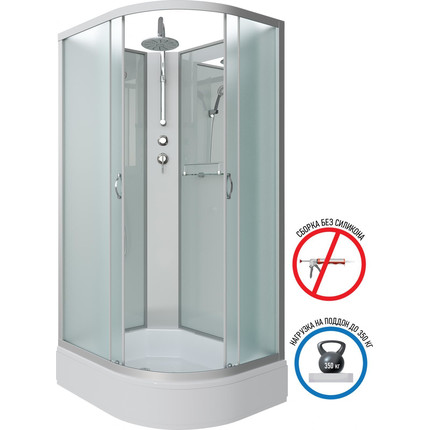 Душевая кабина Niagara Classic 100x80 см NG-33084-14LBKT, серебро/матовое (безсиликоновая сборка) фото 2