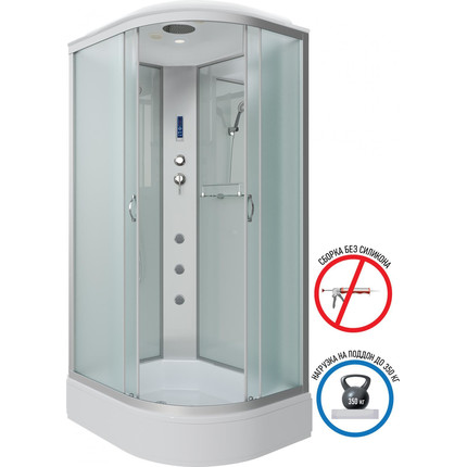 Гидробокс Niagara Classic 90x80 см NG-33984-14LF, серебро/матовое (безсиликоновая сборка) фото 2