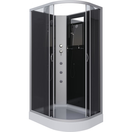 Гидробокс Niagara Classic 120x80 см NG-3512-14LBKG, серебро/тонированное (безсиликоновая сборка) фото 