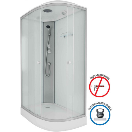 Душевая кабина Niagara Eco 120x80 см E120/80/13L/MT, хром матовый/матовое (безсиликоновая сборка) фото 