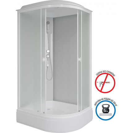 Душевая кабина Niagara Promo 110x80 см P110/80/26L/MT, белый/матовое (безсиликоновая сборка) фото 