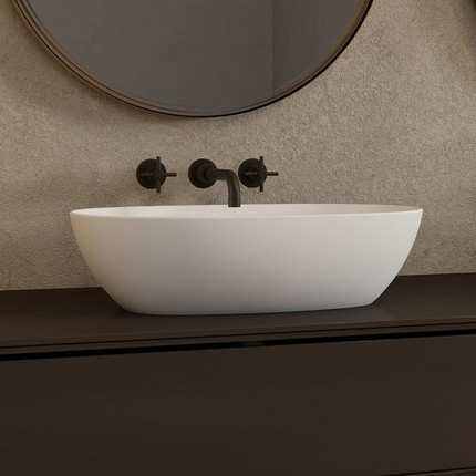 Раковина-чаша Abber Stein 56 см AS2636, белый матовый фото 