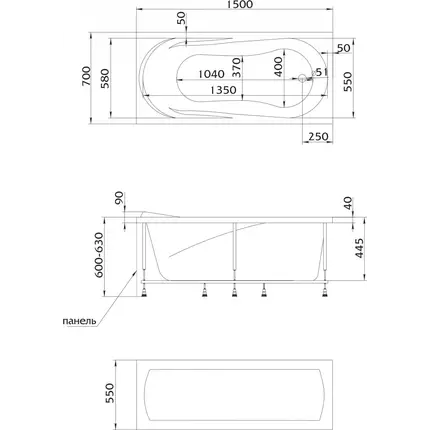 Ванна акриловая 1Marka Medea 150x70 см фото 15
