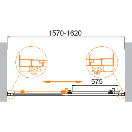 Душевая дверь Cezares 160 см MOLVENO-BF-1-160-C-BORO-IV, брашированное золото/прозрачное - 6 Душевая дверь Cezares 160 см MOLVENO-BF-1-160-C-BORO-IV, брашированное золото/прозрачное фото 6