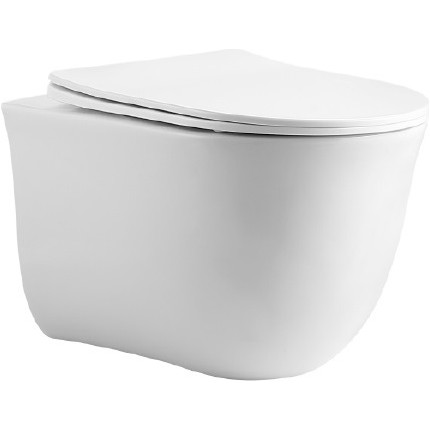 Унитаз подвесной безободковый Aquatek Классик AQ1112T-00 с крышкой микролифт (система смыва Торнадо) фото 2